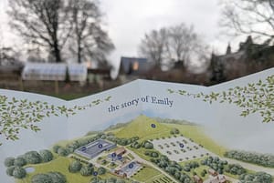 The Story of Emily, Cornwall: Photograph shows a map of the site including the war rooms, restaurant and rectory