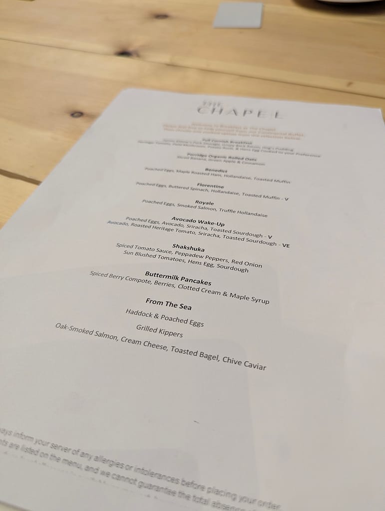 Food menu